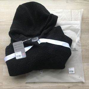 NWT Gymshark Borg Pullover - Black - XS